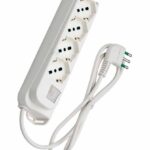 Multipresa 4 Posti Schuko con Interruttore e Cavo 1,5m Bianca