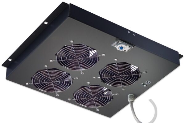 Gruppo di ventilazione a soffitto per Rack 19'' 4 Ventole Nero