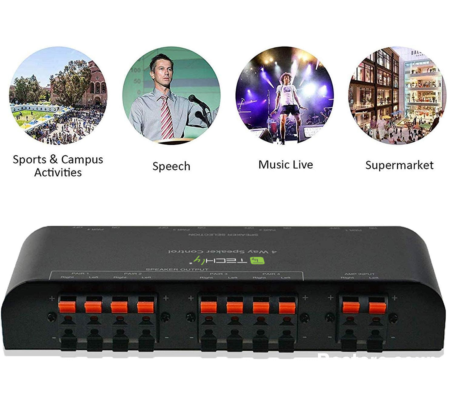 Commutatore Audio per Casse Acustiche 4 vie con Terminali a Pressione - immagine 3