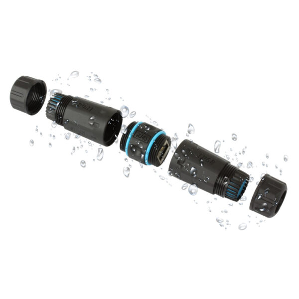 Connettore Cat.6 RJ45 F/F Impermeabile IP68 - immagine 2