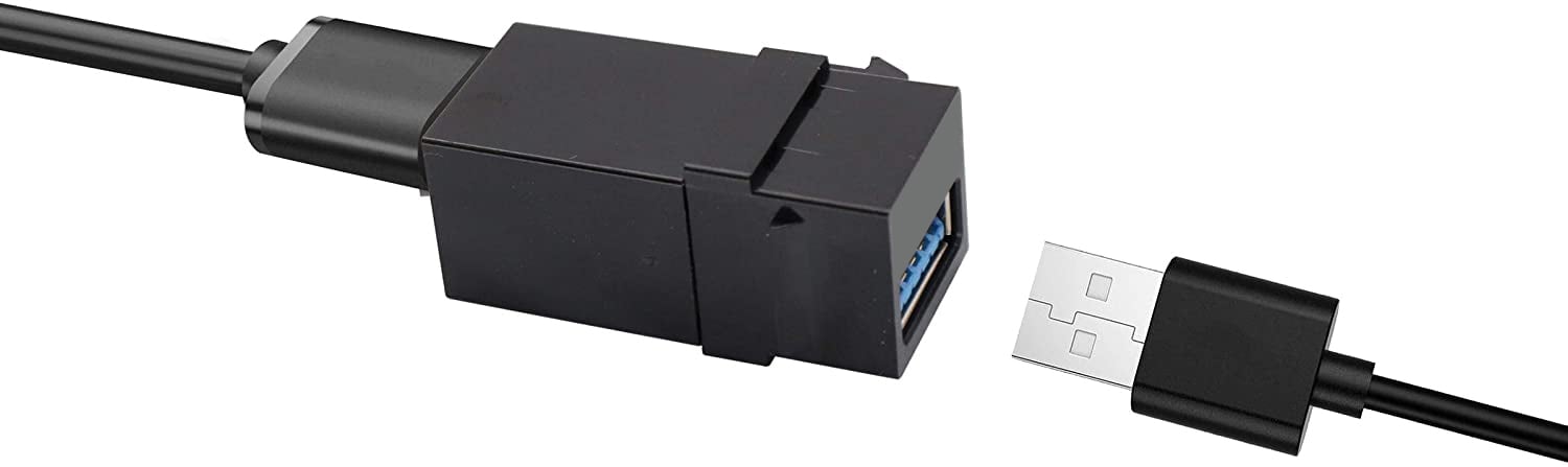 Connettore Keystone USB3.2 tipo A Femmina/Femmina 1,45 cm Nero - immagine 4