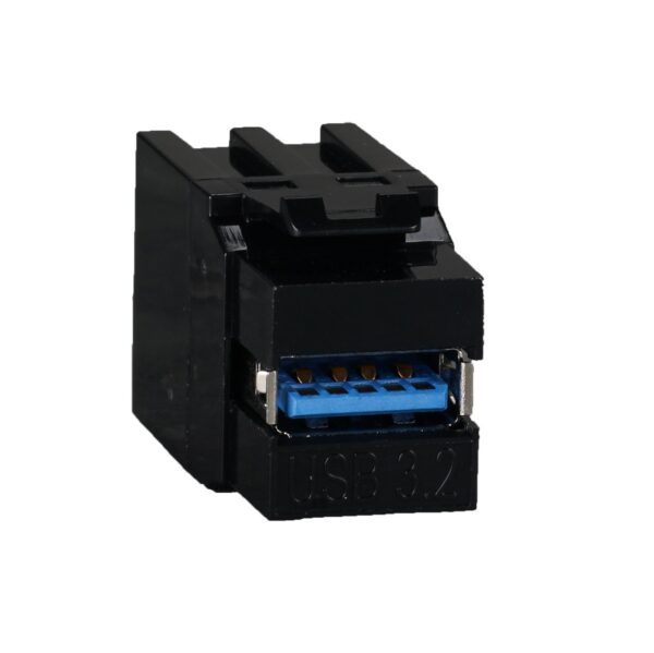 Connettore Keystone USB3.2 tipo A Femmina/Femmina 1,45 cm Nero - immagine 2