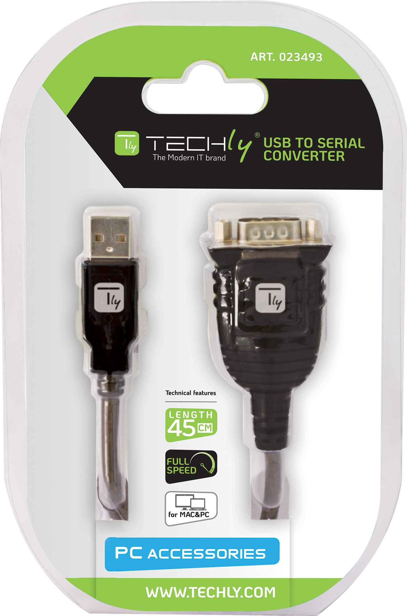 Convertitore Adattatore Techly da USB a Seriale in Blister - immagine 2