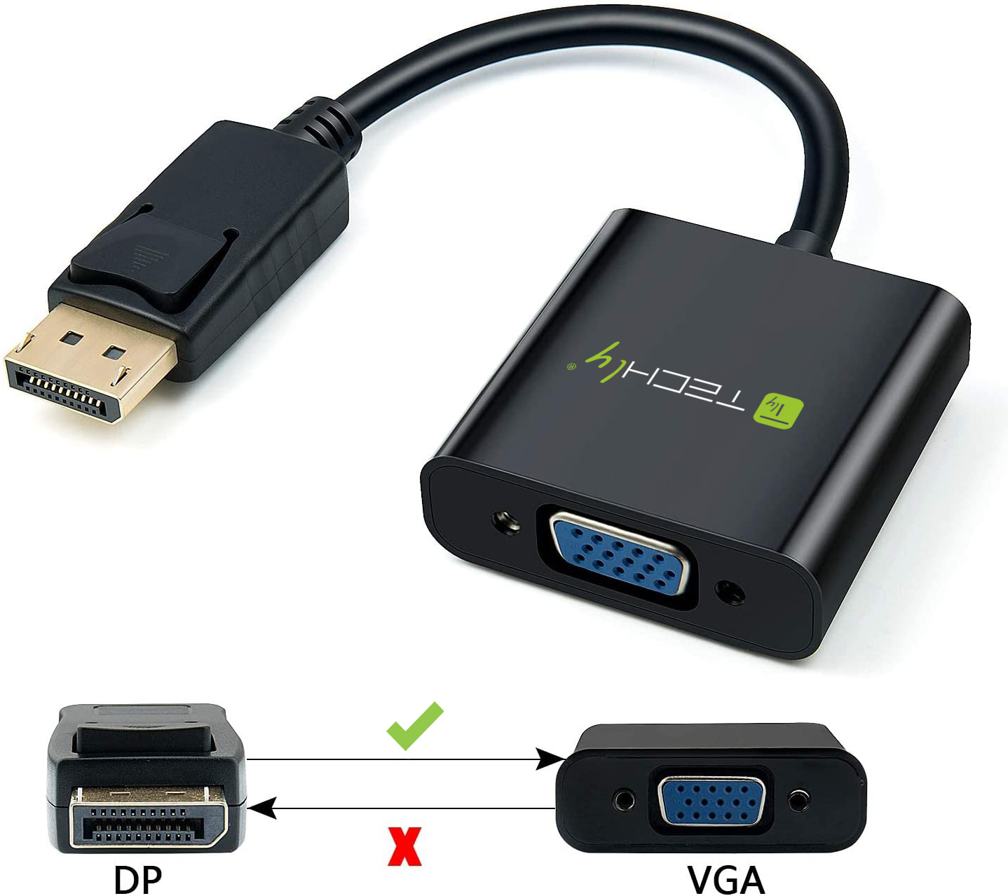 Convertitore da DisplayPort v1.2 a VGA 15 cm - immagine 3