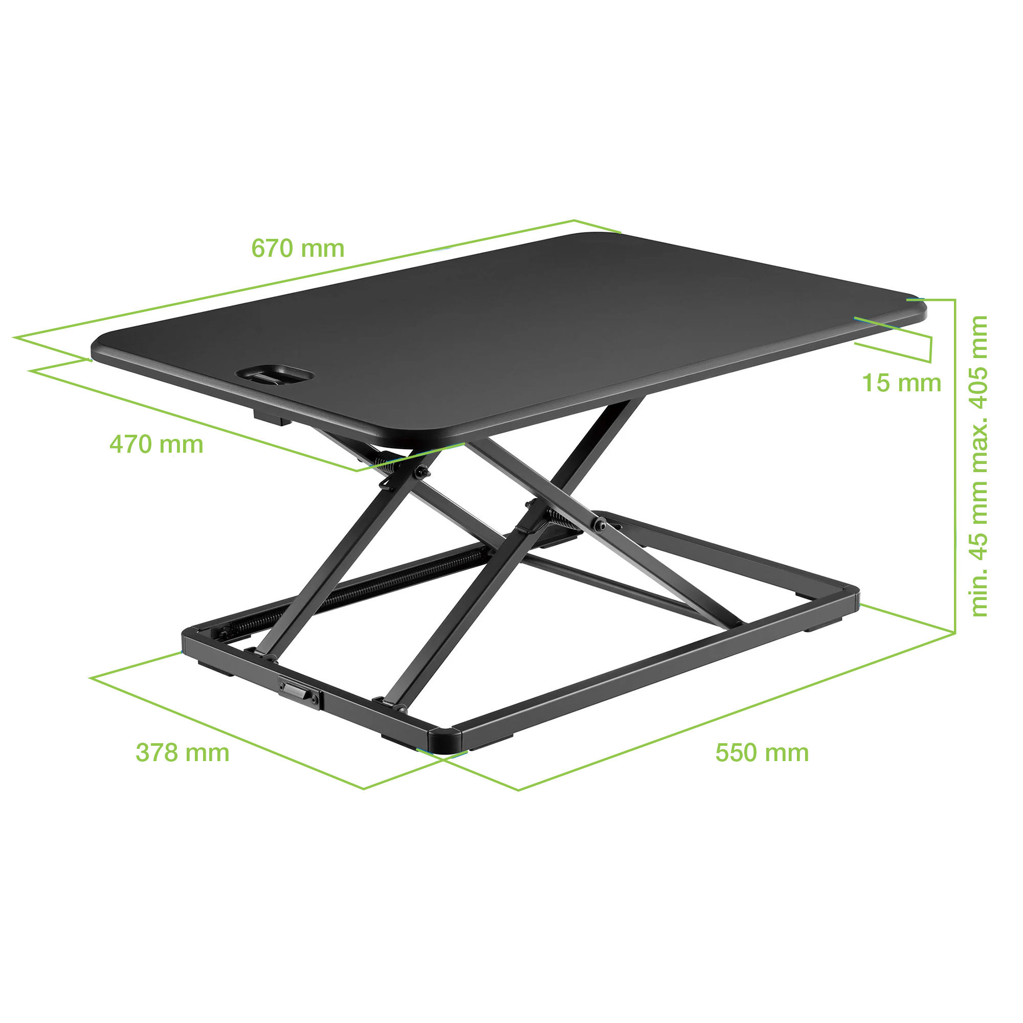 Convertitore da Scrivania In Piedi Postazione di Lavoro Sit Stand Ultra Slim Altezza Regolabile - immagine 2