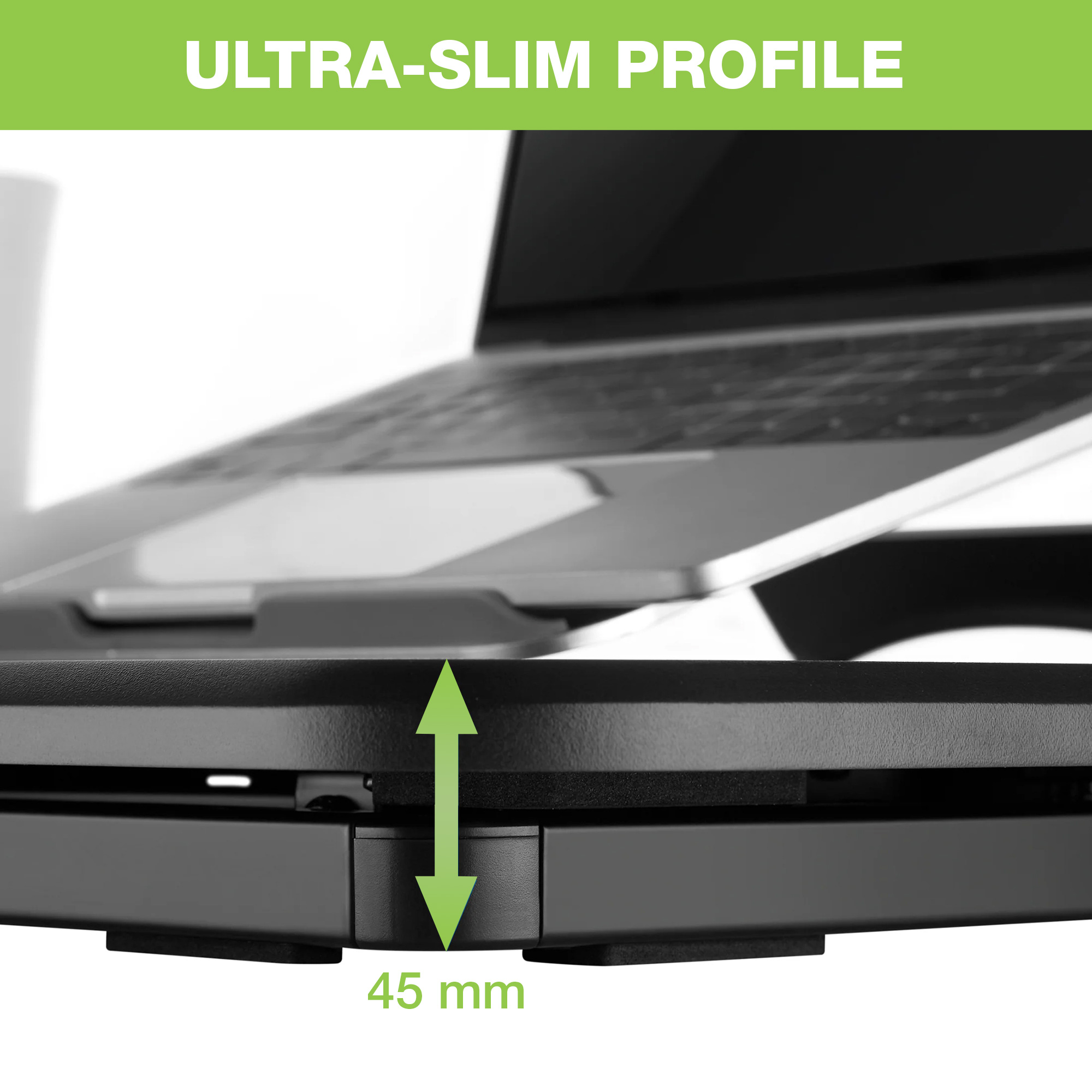 Convertitore da Scrivania In Piedi Postazione di Lavoro Sit Stand Ultra Slim Altezza Regolabile - immagine 6