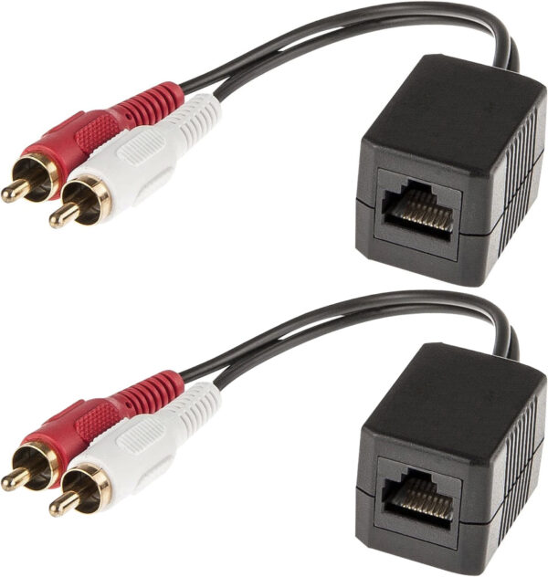 Convertitore Extender Audio RJ45 Cat.5 2xRCA