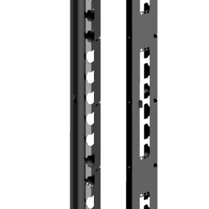Coppia Canala Gestione Cavi Verticale 42U con Sportello Chiusura a Scatto Nero