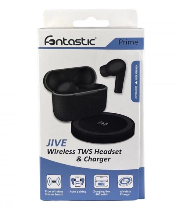 Cuffie Auricolari TWS Jive con Custodia di Ricarica USB-C™ e Pad Caricatore a Induzione Nero - immagine 2