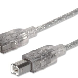 Cavo USB 2.0 A maschio/B maschio 1.8 m trasparente