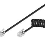 Cavo telefonico spiralato 2mt RJ10 4P4C Nero