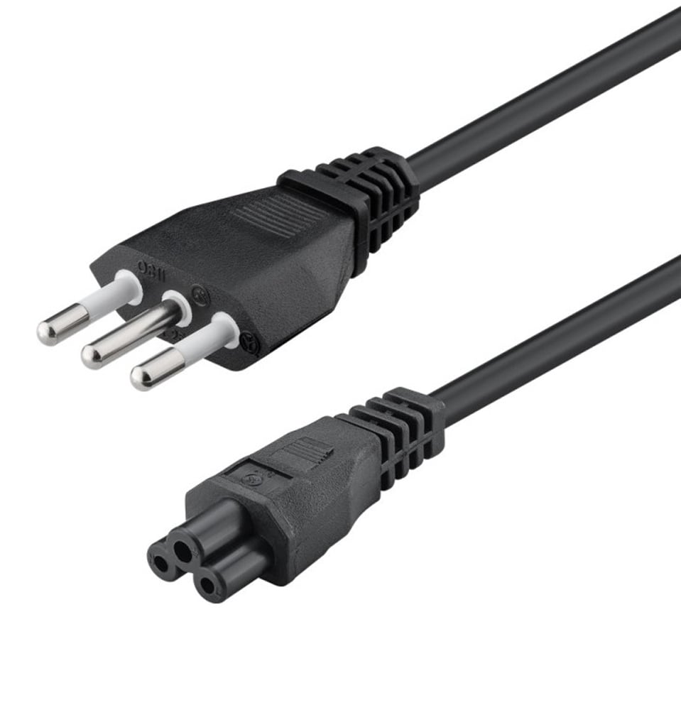 Cavo Alimentazione C5 Femmina a Spina Italiana 2,5m Nero