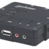 KVM Switch 2 Porte USB/Audio Nero