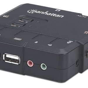 KVM Switch 2 Porte USB/Audio Nero