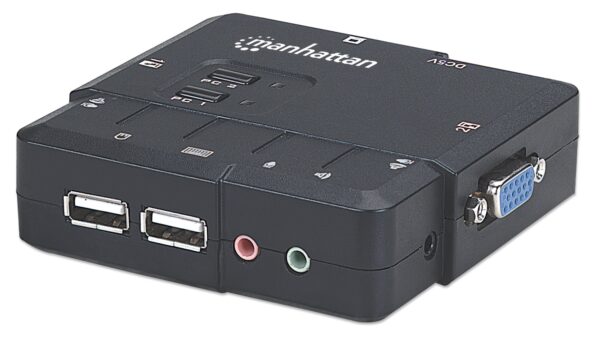 KVM Switch 2 Porte USB/Audio Nero