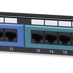 Pannello Patch UTP 24 porte Cat.5E Codifica Colorata