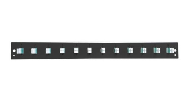 Pannello Frontale per Cassetto Ottico 1U 12 LC Duplex OM3 Nero
