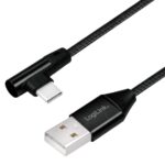 Cavo HighSpeed USB-C&trade; Maschio Angolato/USB-A Maschio Dritto 0,3 metri Nero