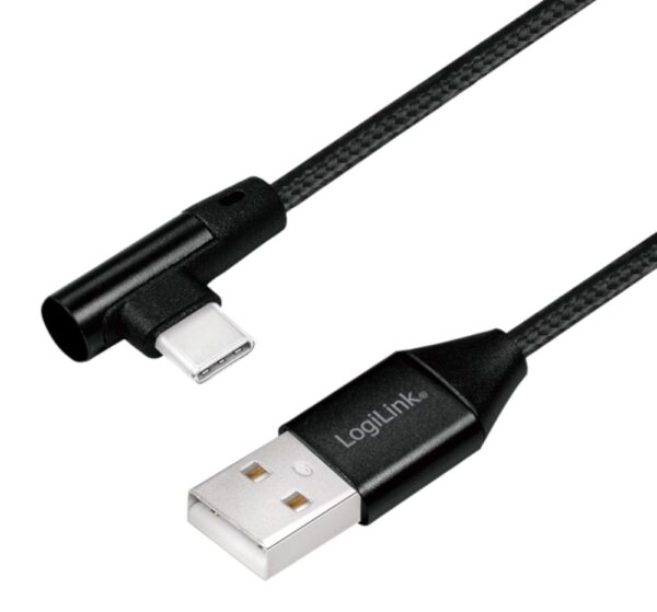 Cavo HighSpeed USB-C™ Maschio Angolato/USB-A Maschio Dritto 0,3 metri Nero