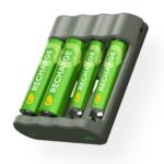 Caricabatterie per AA e AAA con 2 Batterie AA e 2 Batterie AAA Incluse