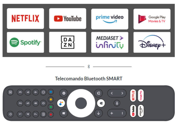 Decoder Smart AndroidTV BoxQ Google 4K Dolby con Dongle DVBT2 - immagine 9