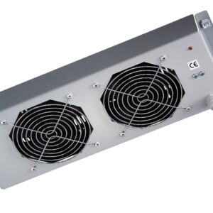 Gruppo di 2 Ventole a Soffitto Senza Termostato per Rack 19'' Grigio