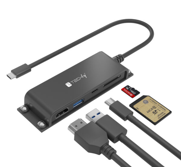 Docking Station 5 in 1 USB-C™ Hub HDMI con Lettore Micro SD/SD
