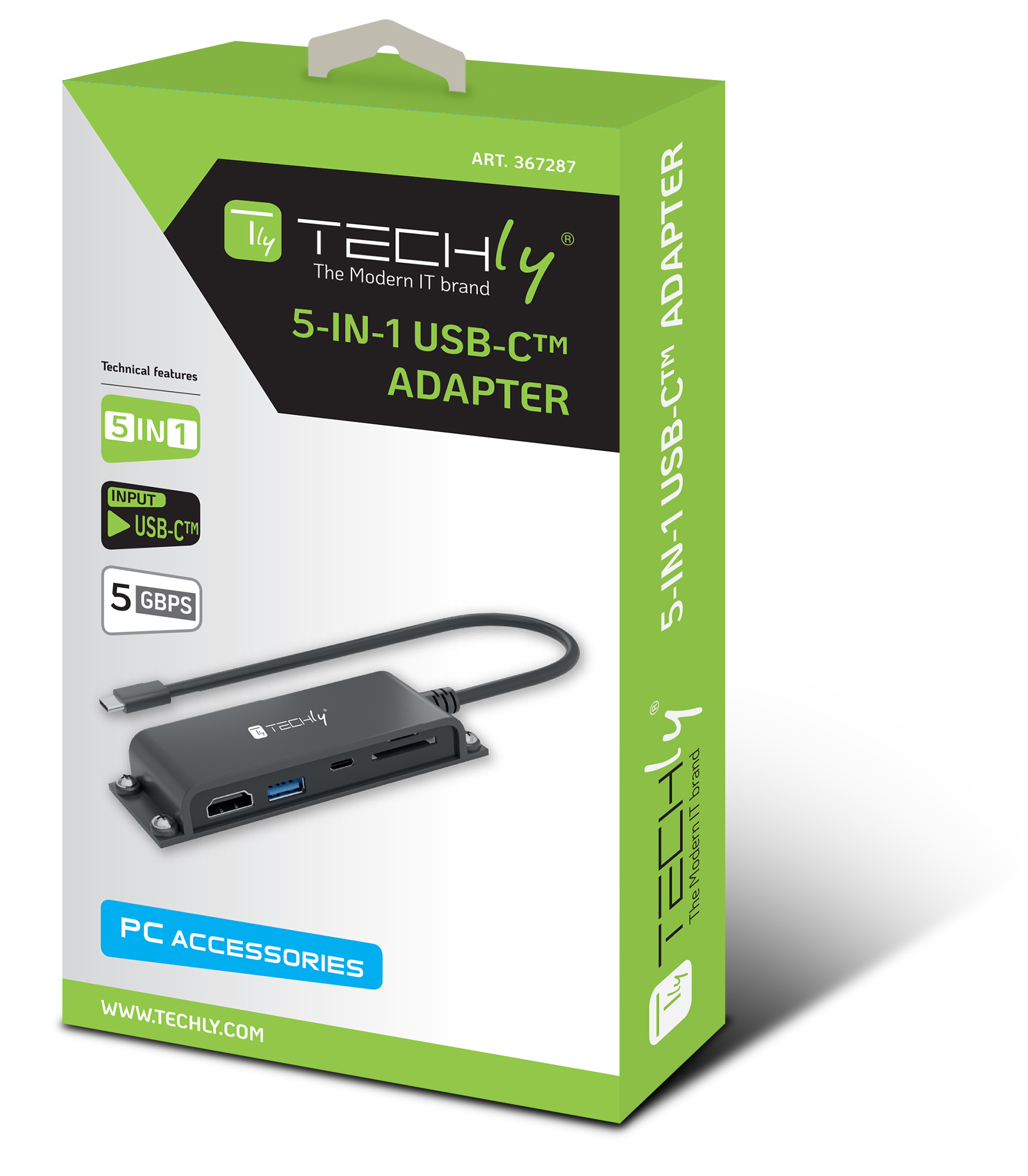 Docking Station 5 in 1 USB-C™ Hub HDMI con Lettore Micro SD/SD - immagine 2