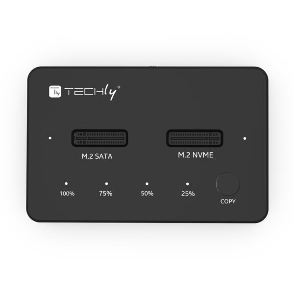 Docking Station Dual-Bay SSD M.2 NVME PCIe SATA 10 Gbps Duplicatori Clone Offline - immagine 7
