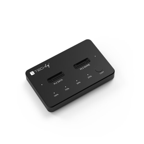 Docking Station Dual-Bay SSD M.2 NVME PCIe SATA 10 Gbps Duplicatori Clone Offline - immagine 9
