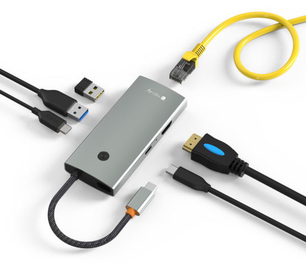 Docking Station Multifunzione Hub USB-C™ 6 in 1 con interruttore