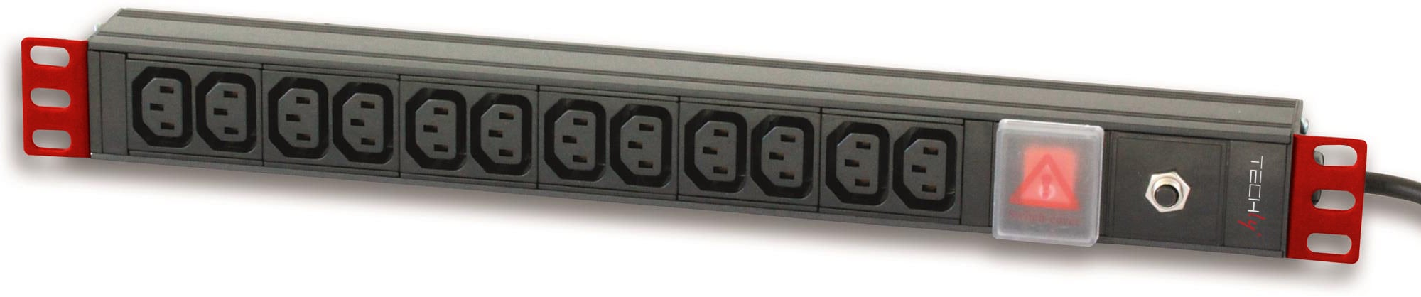 Multipresa 12 Posti VDE da Rack 19'' con Interruttore Spina Italiana 1U