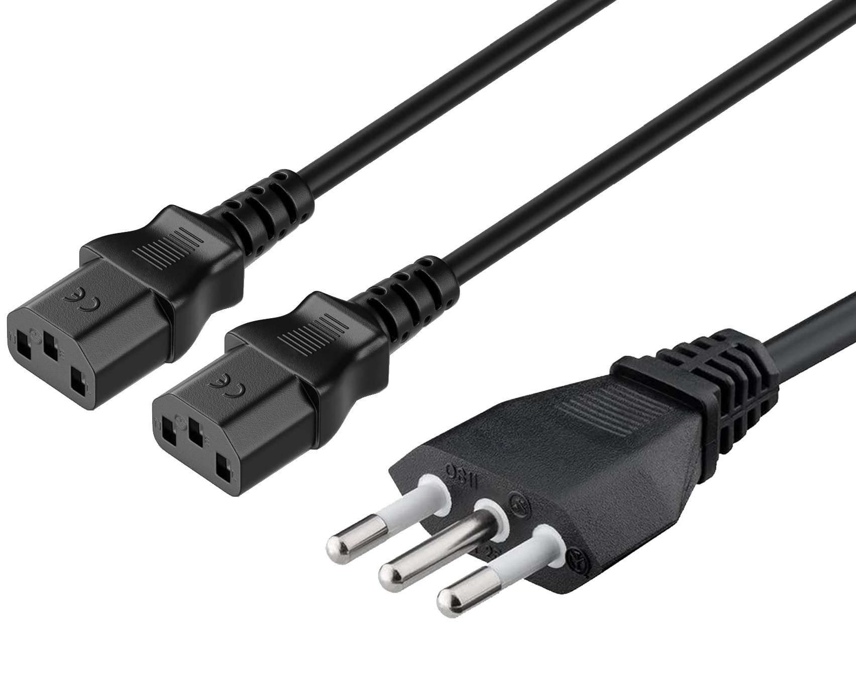 Cavo alimentazione 2 C13 (F) a italiana 1,8 mt nero