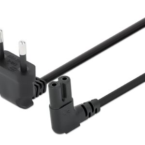 Cavo Alimentazione C7 a Italiana Angolati 2 m Nero