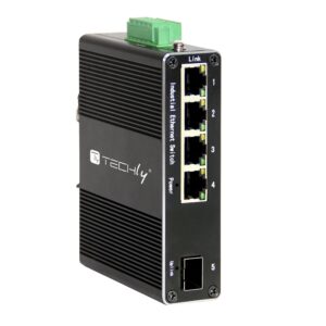 Convertitore Ethernet Industriale Gigabit 4 porte RJ45 a 1 porta SFP Non Gestito