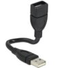 Cavo semi-rigido USB2.0 A Maschio / A Femmina 15cm Nero