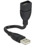 Cavo semi-rigido USB2.0 A Maschio / A Femmina 15cm Nero