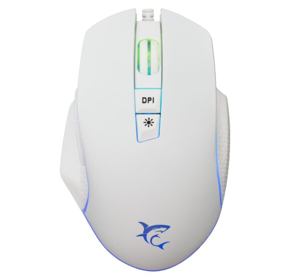 Mouse Ottico Gaming LED RGB con Cavo USB 6400 dpi Bianco, GARETH