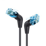 Cavo di rete Patch Slim Angolato 90&deg; Rame TPE Cat. 6A Nero UTP 1,5 m