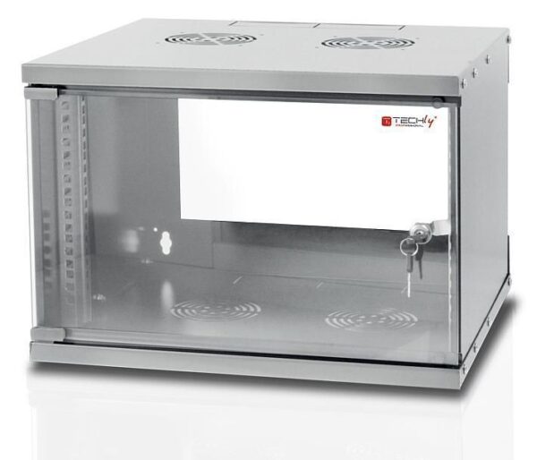 Armadio Rack 19'' a Muro 6U prof. 450 Grigio Assemblato