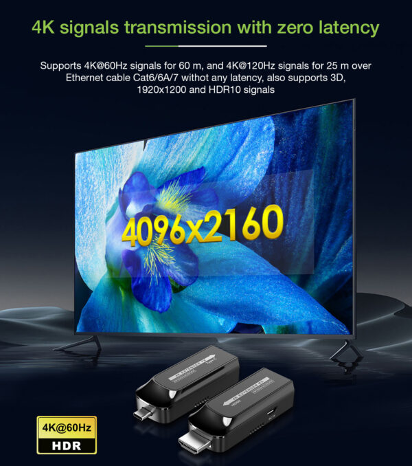 Extender da USB-C™ a HDMI 4K su Cavo Cat.6/6A/7 fino a 60 metri - immagine 5