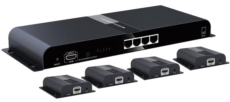 Extender Splitter 4 vie HDMI con IR su Cavo CAT6/6a/7 fino a 120m - immagine 5