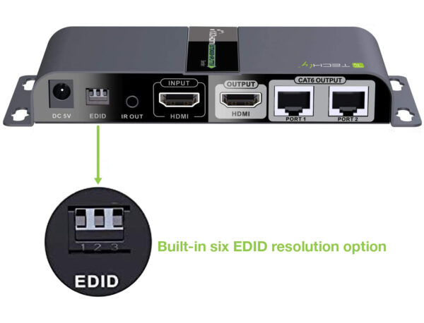 Extender Splitter HDMI 1x2 con IR su Cavo Cat. 6 fino a 40m - immagine 6