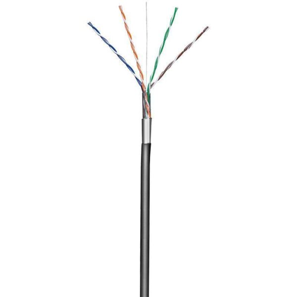 Matassa F/UTP Cavo Cat.5E CCA 100m Rigido da Esterno Nero - immagine 3