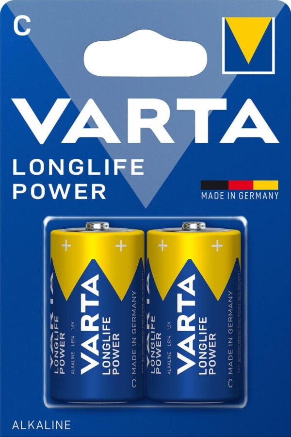 Blister 2 Batterie 1.5V Longlife Power Alcalina C Mezza Torcia