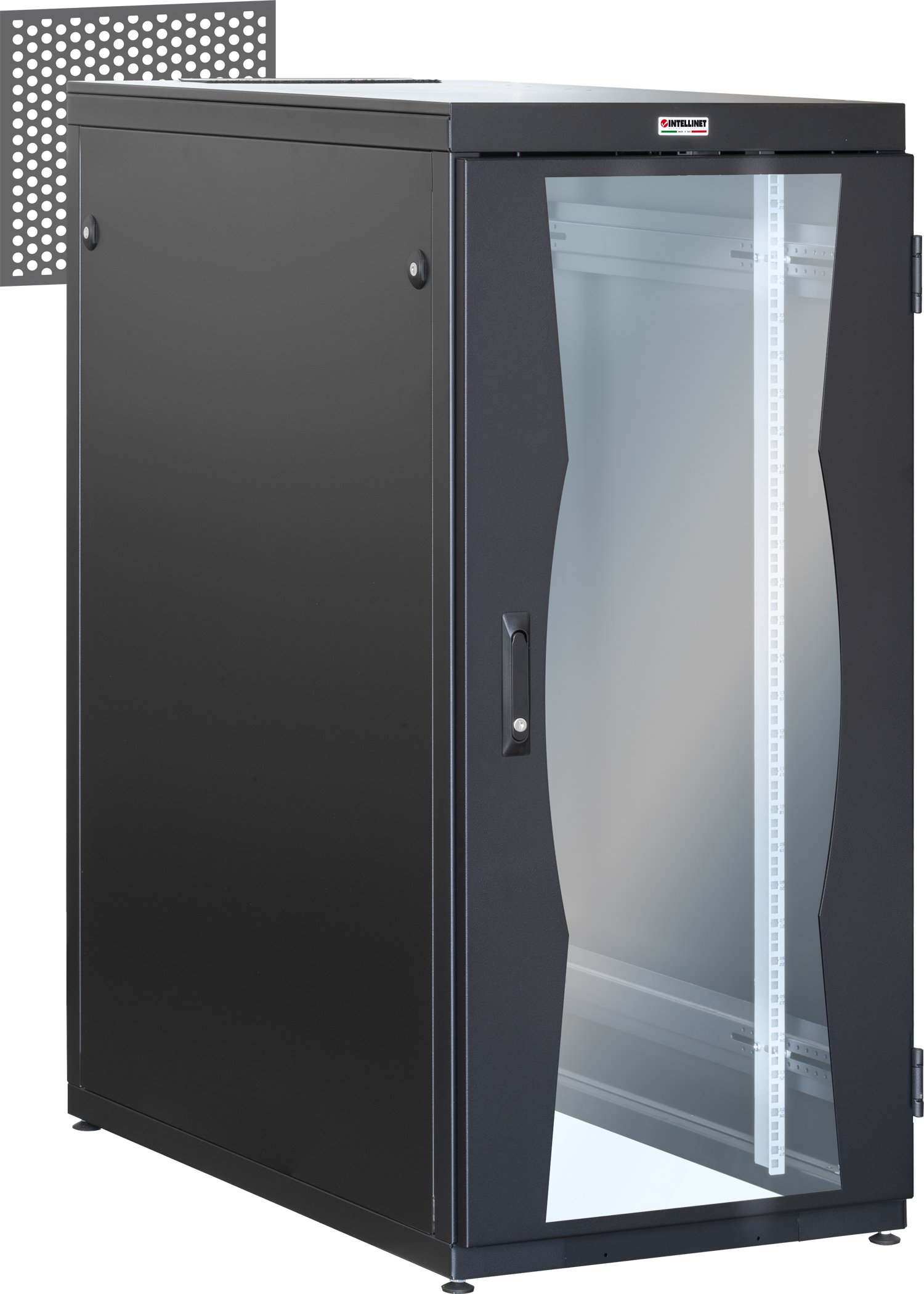 Armadio NetRack 19'' 600x1000 27 Unità Nero Pannello Grigliato da Assemblare