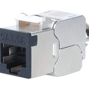 Frutto Keystone RJ45 Cat.6A 10G Slim STP Toolless Nero
