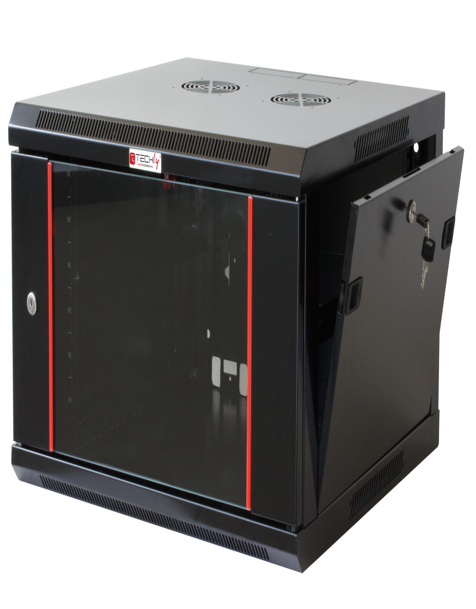 Armadio Rack 19'' a muro 20 unit&agrave; sezione unica prof. 600mm Nero