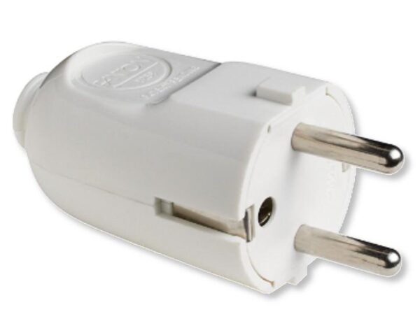 Spina Diritta Schuko 2P+T 16A Smontabile Bianco