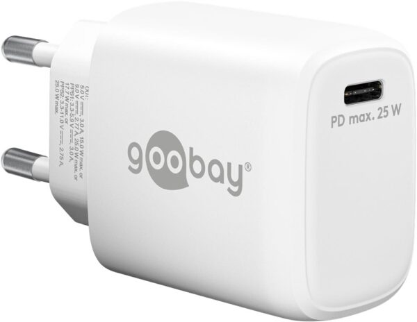 Caricatore Alimentatore GaN USB-C™ PD da Muro 25W Bianco